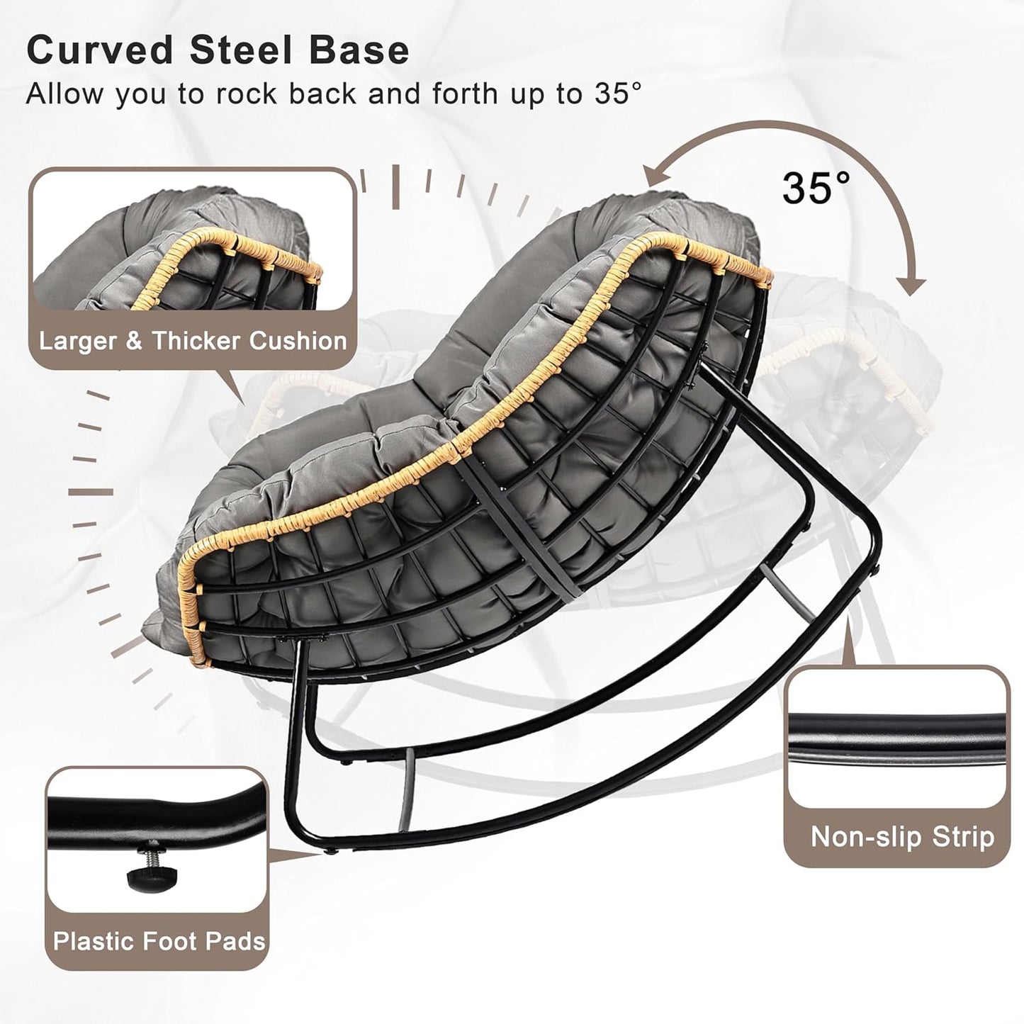 Oversized Egg-Shaped Rocking Recliner Chair