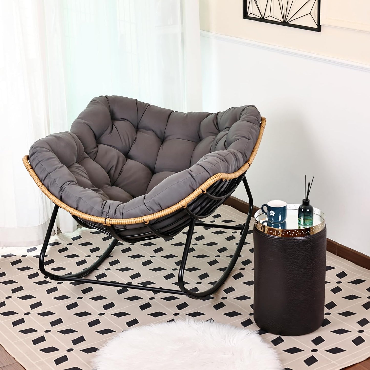 Oversized Egg-Shaped Rocking Recliner Chair