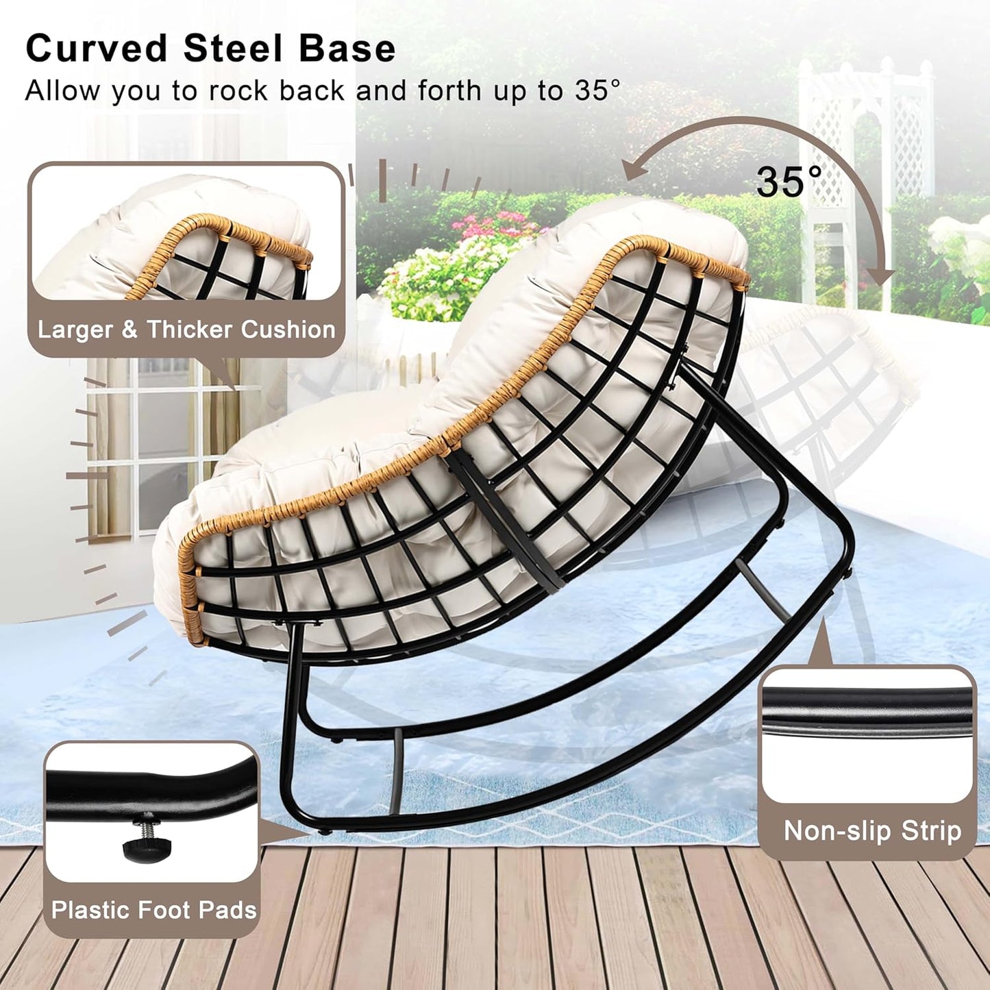 Oversized Egg-Shaped Rocking Recliner Chair